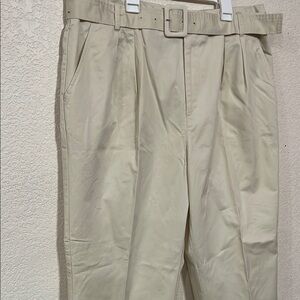 Tan Chinos with Pleats and Belt Loops